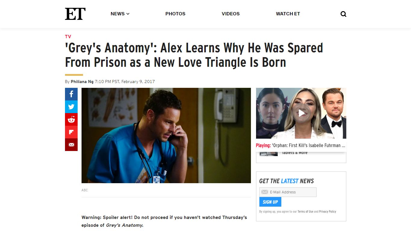 'Grey's Anatomy': Alex Learns Why He Was Spared From Prison as a New ...